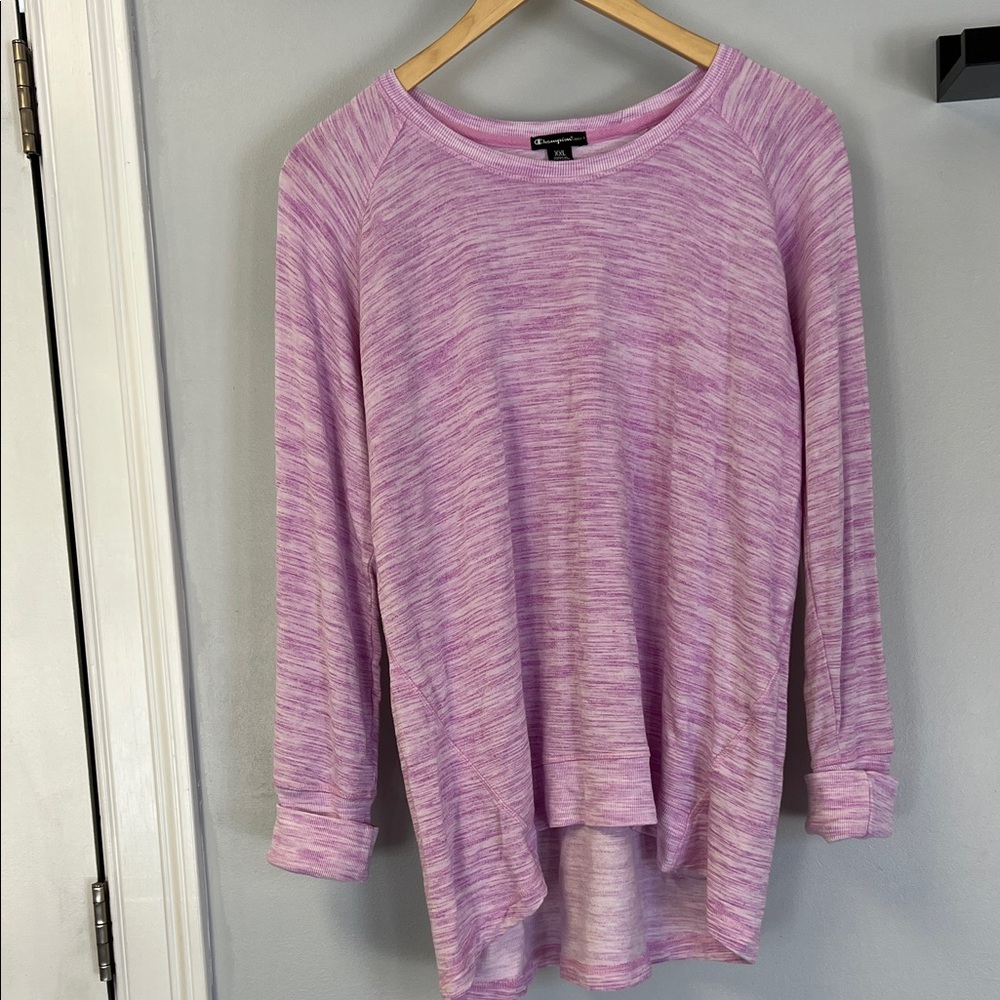 Champion Women's Heathered Pink Long Sleeve Tee